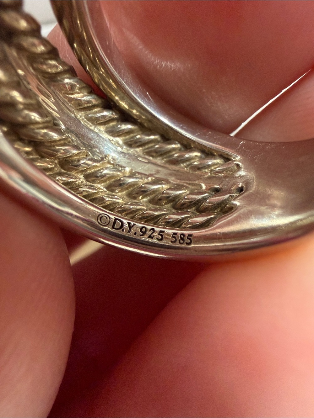 David Yurman Two-Tone Silver and Gold Multi-Band Cable Ring - Picture 15 of 16